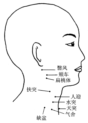 图18-1水突穴取穴示意图